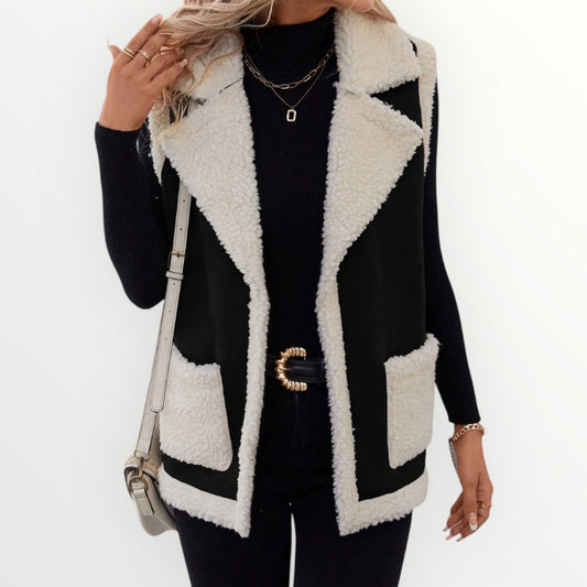 Sherpa Vest Coat – Open‑Front Fleece Shacket
