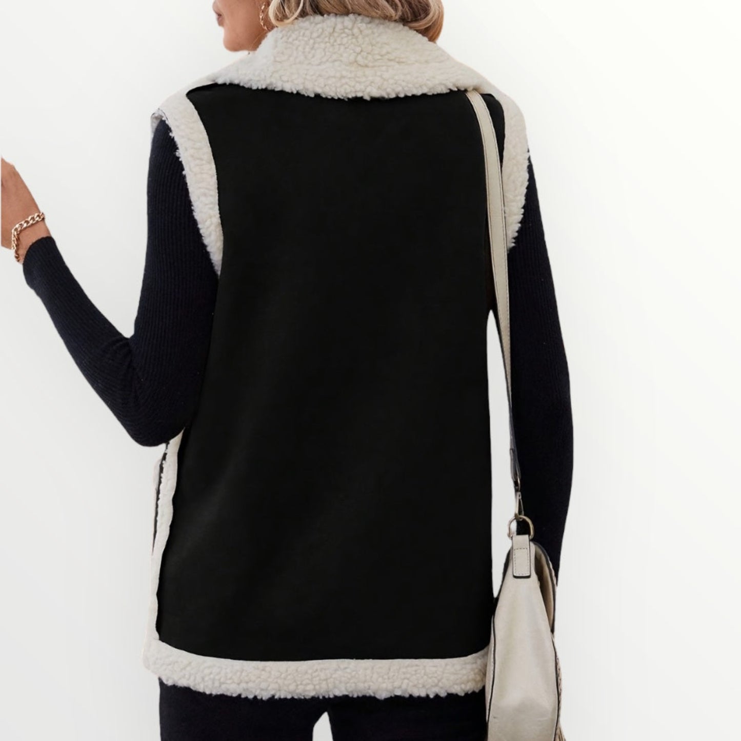 Sherpa Vest Coat – Open‑Front Fleece Shacket